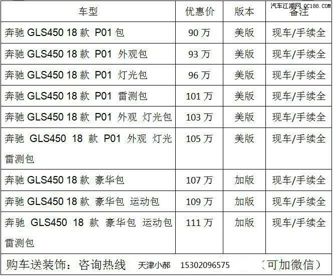 豪华奔驰GLS450按揭购买优惠3万关税下降在优惠5万